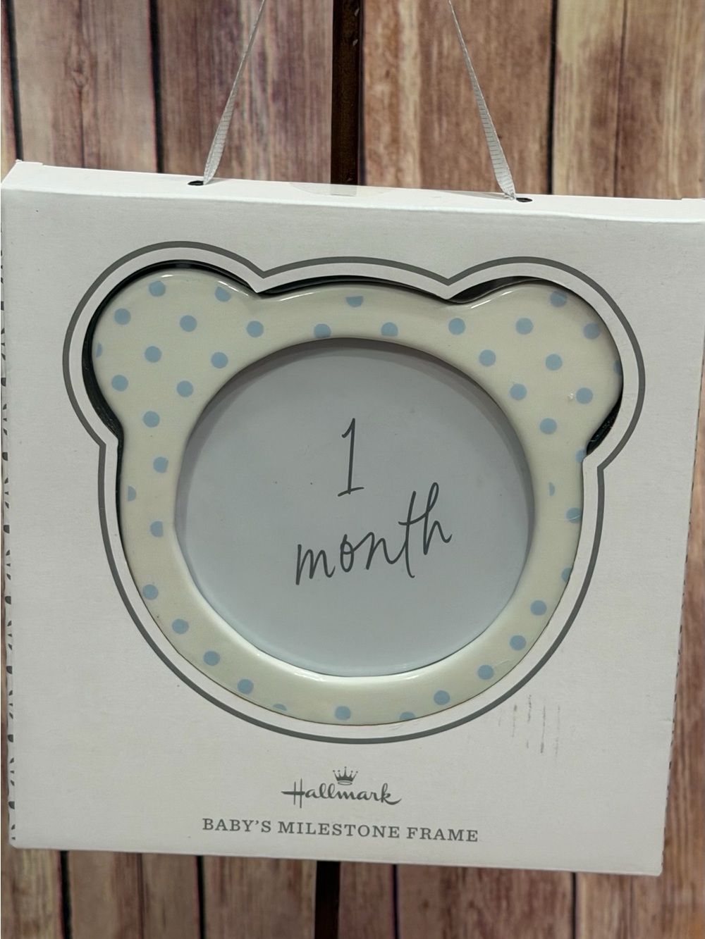 ✨NWT✨ Hallmark Baby Milestone Frame - Cream w/ Light Blue Polka Dots